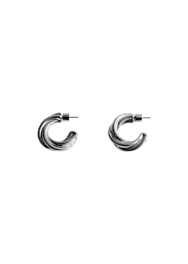 MANGO - Intertwined hoop earrings - One size - Women Product Image