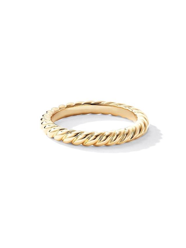 Womens DY Cable Band Ring in 18K Yellow Gold, 3MM Product Image