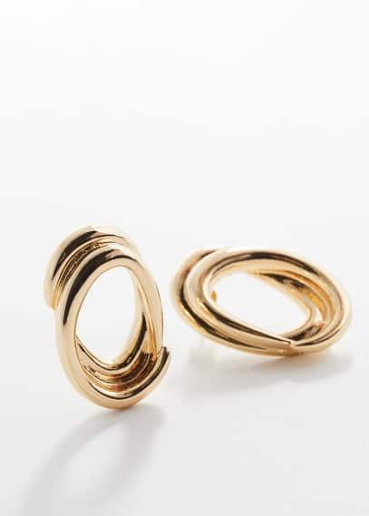 MANGO - Oval hoop earrings - One size - Women Product Image