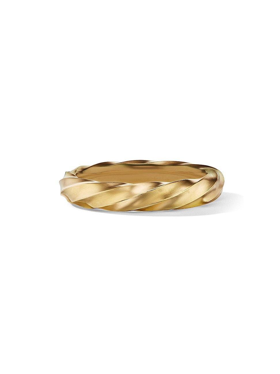 Womens Cable Edge Band Ring In 18K Yellow Gold Product Image