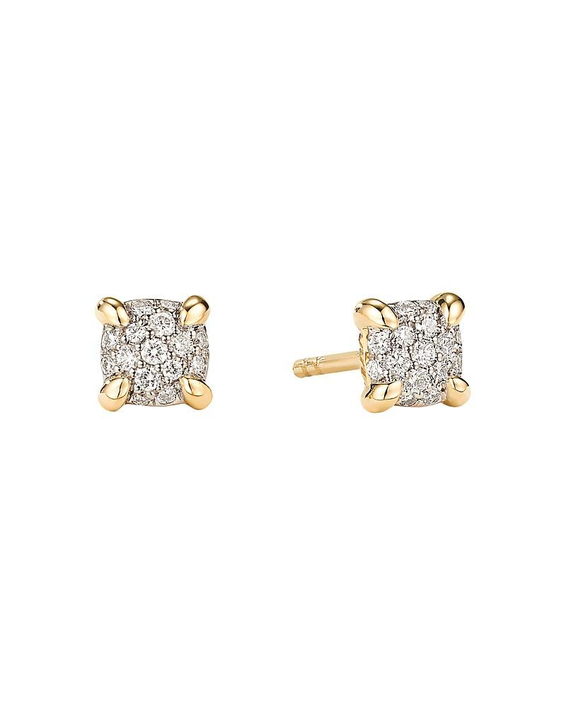 Womens Petite Chtelaine Stud Earrings In 18K Yellow Gold With Diamonds Product Image