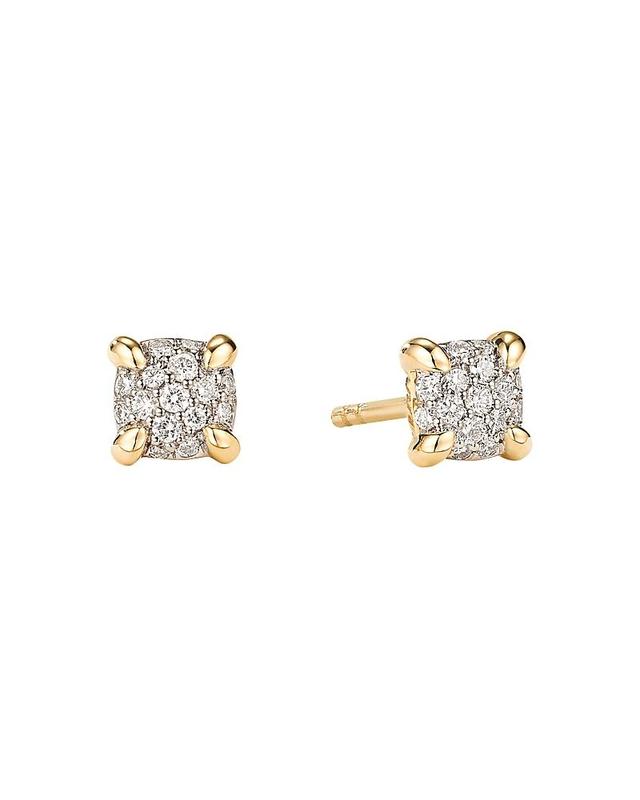 Womens Petite Chtelaine Stud Earrings In 18K Yellow Gold With Diamonds Product Image