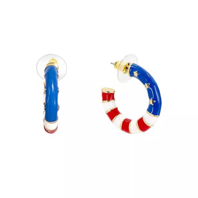 Celebrate Together Stars & Stripes C-Hoop Earrings, Womens, Multi Product Image