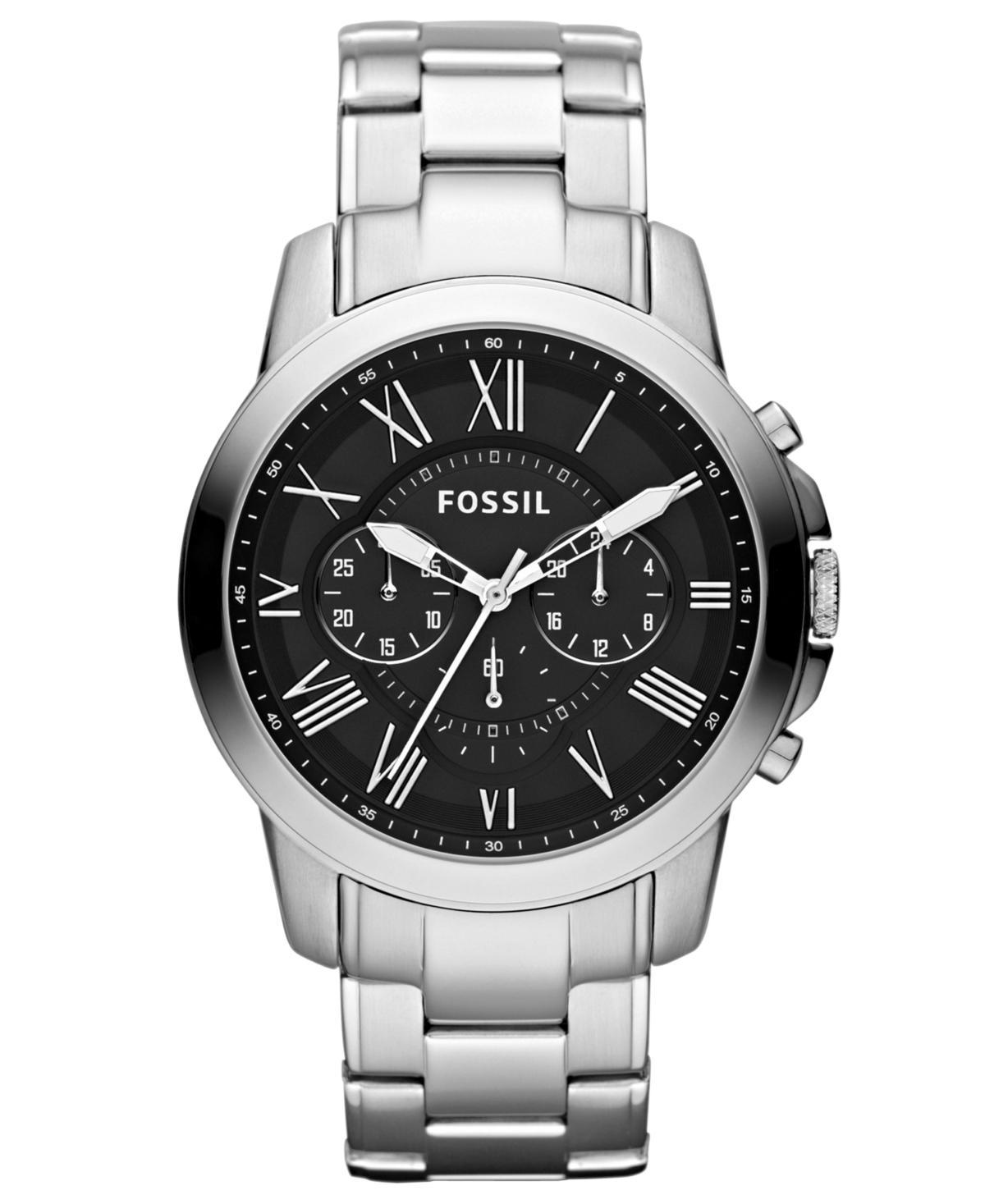 Fossil Mens Chronograph Grant Stainless Steel Bracelet Watch 44mm FS4736 Product Image