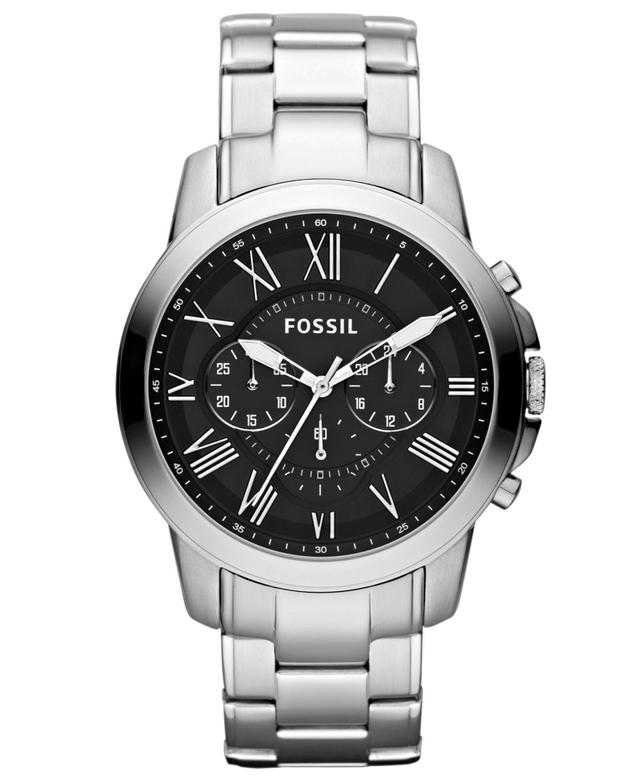 Fossil Mens Chronograph Grant Stainless Steel Bracelet Watch 44mm FS4736 Product Image