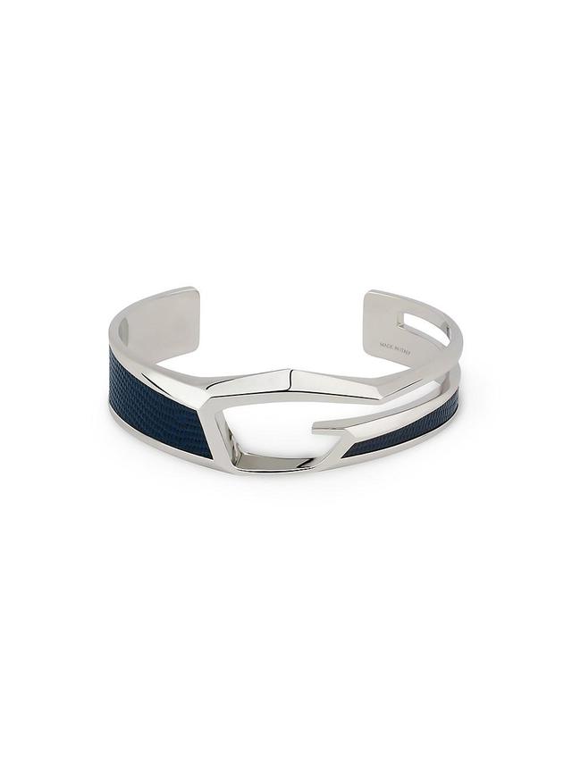 Mens Giv Cut Bracelet in Metal and Leather Product Image