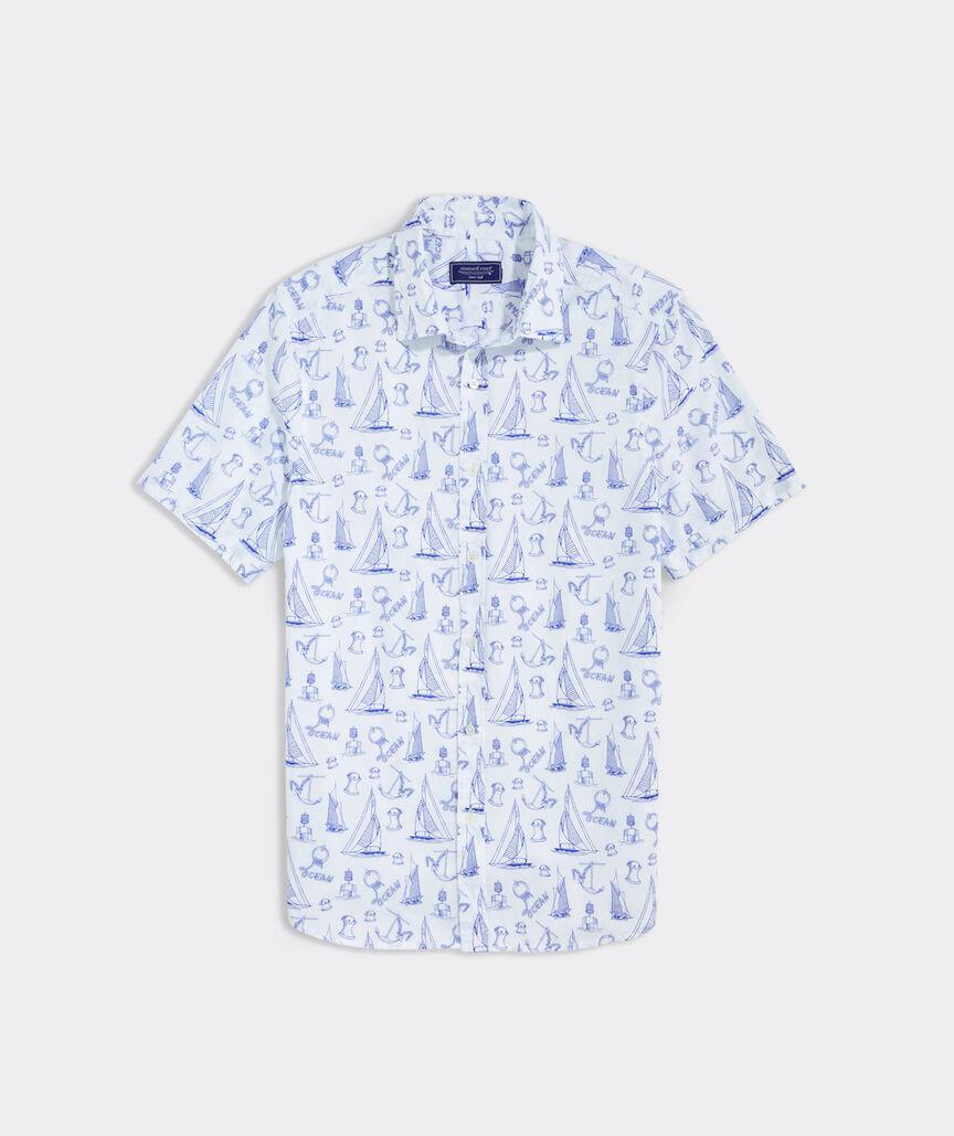 Cotton Short-Sleeve Sail Icons Shirt Product Image