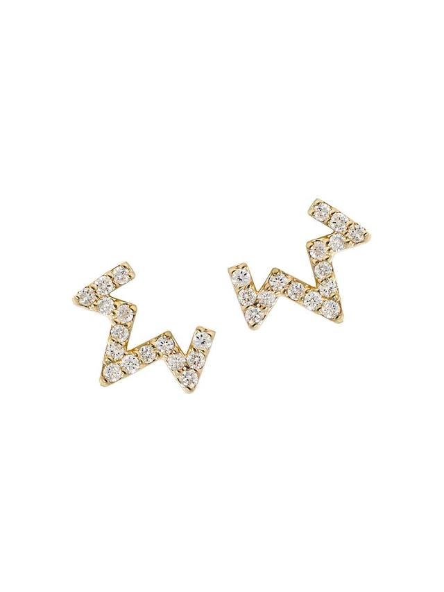 Anzie Diamond Zigzag Stud Earrings Product Image