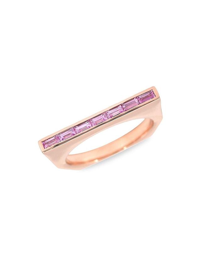 Womens Baby Platform 18K Rose Gold & Pink Sapphire Ring Product Image