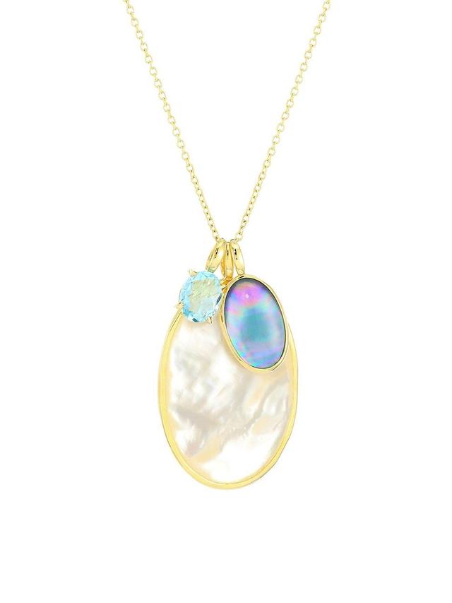 Womens Rock Candy 18K Yellow Gold & 3 Mixed-Stone Pendant Necklace Product Image