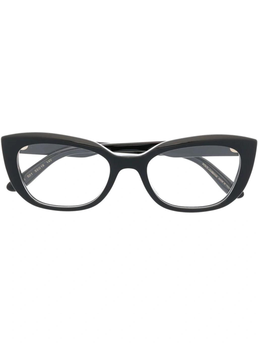 Logo-plaque Cat-eye Frame Glasses In Black Product Image