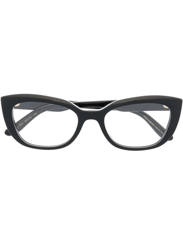 Logo-plaque Cat-eye Frame Glasses In Black Product Image