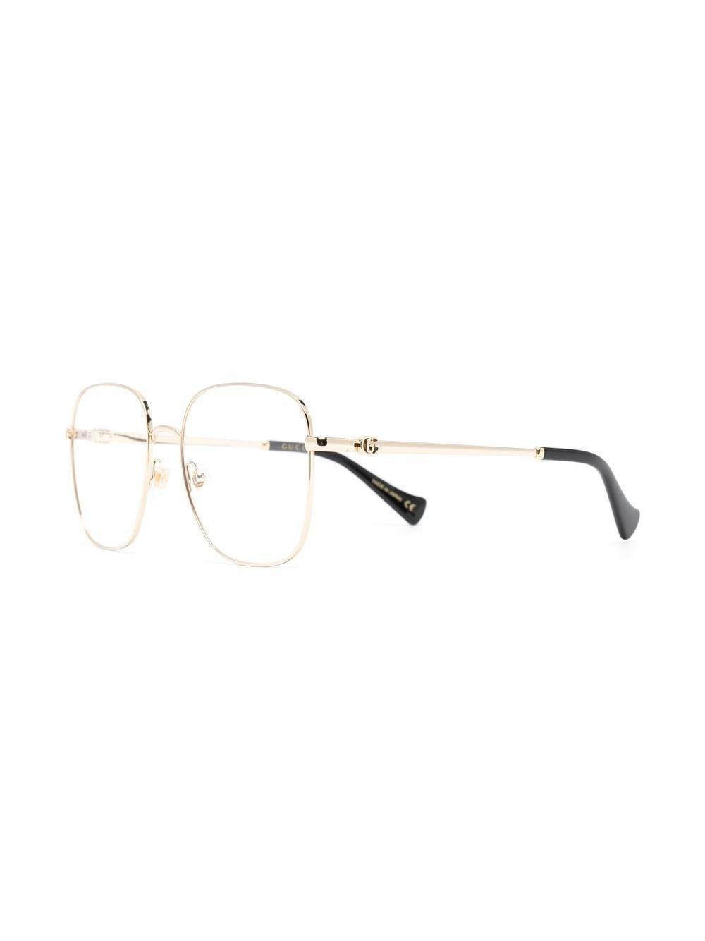 Metallic Oversized-frame Glasses In Gold Product Image