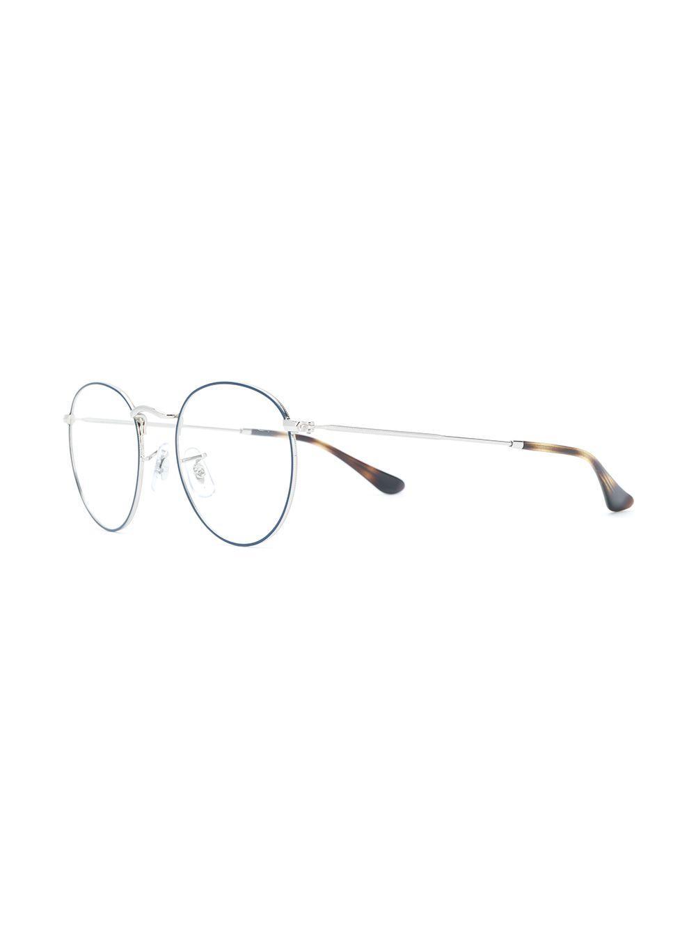 RAY BAN Round Framed Glasses In Blue Product Image