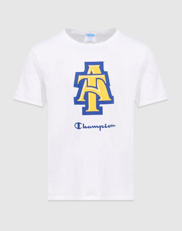 Mens Champion Heritage Short Sleeve Tee, North Carolina A & T Aggies White S Product Image