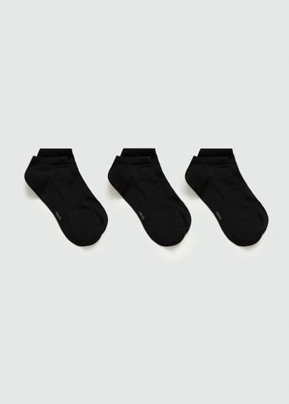 MANGO MAN - Pack of 3 plain cotton socks blackMen Product Image