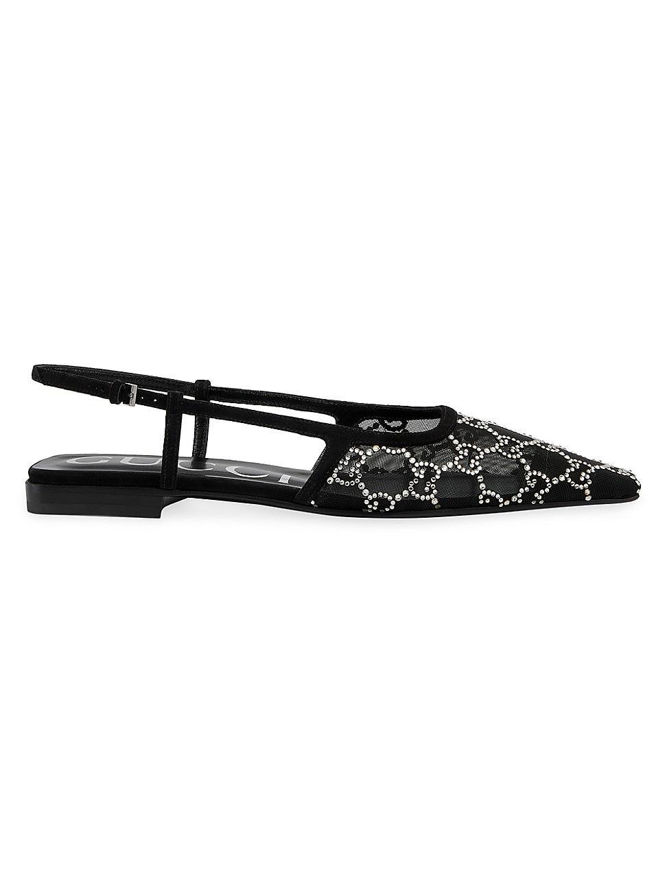 Demi Crystal GG Slingback Ballerina Flats Product Image