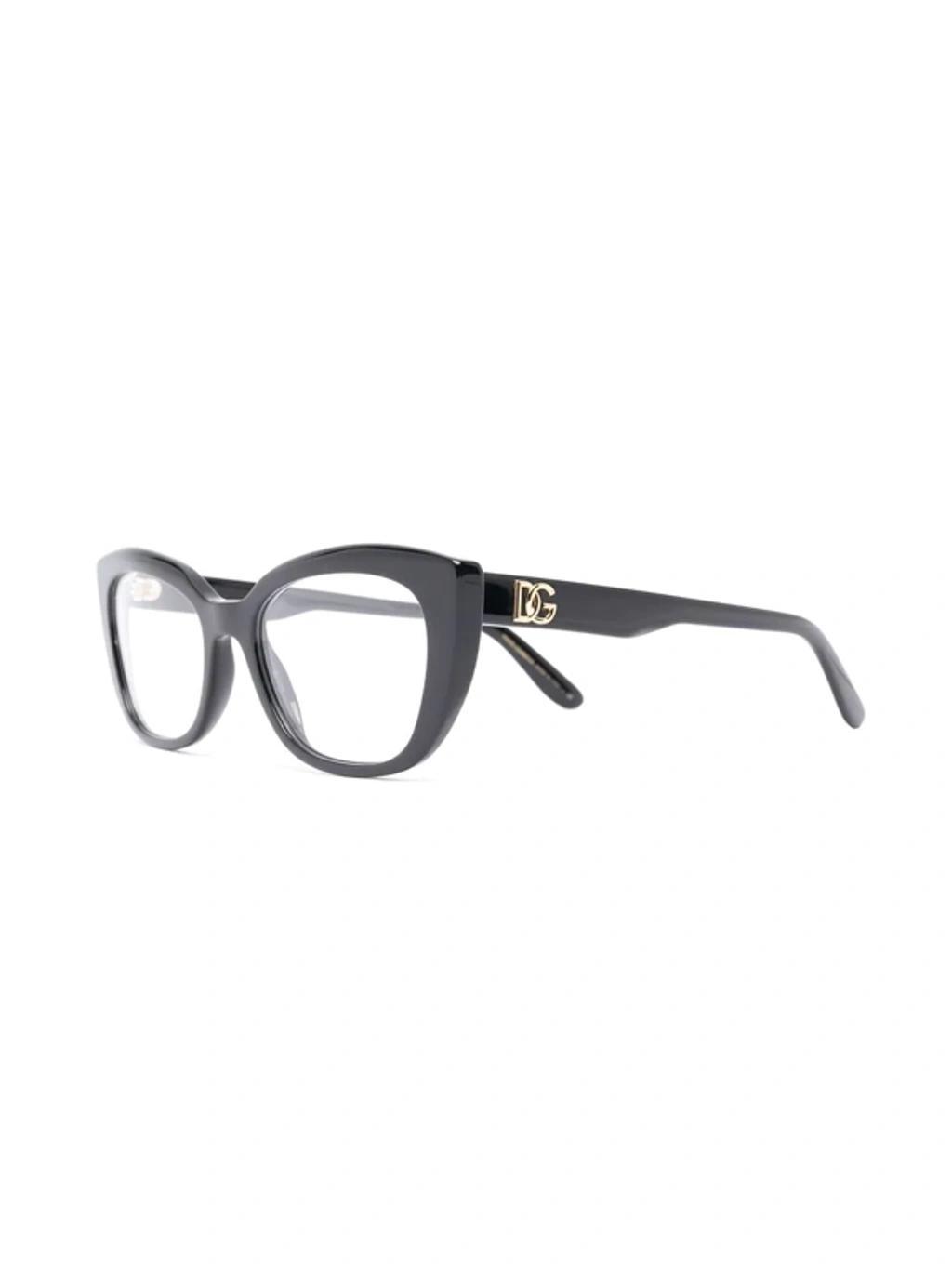 Logo-plaque Cat-eye Frame Glasses In Black Product Image