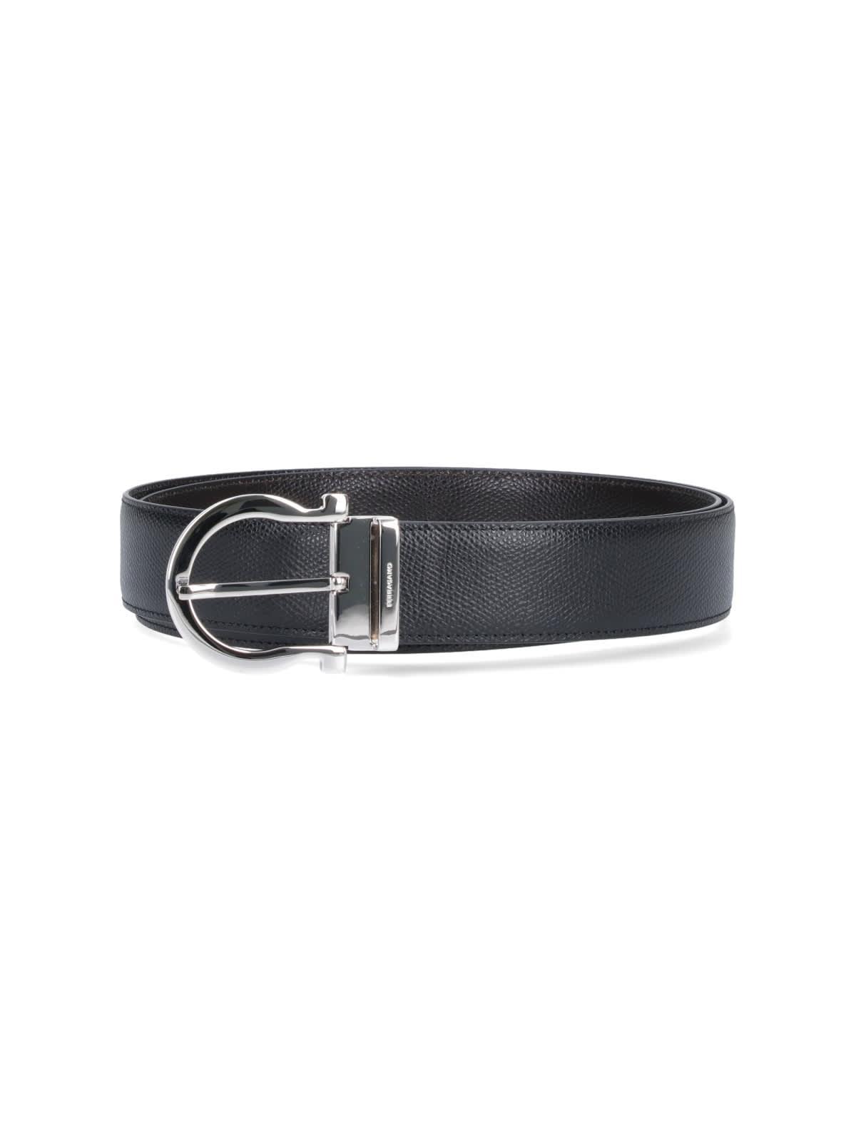 "gancini" Reversible Belt In Black   Product Image