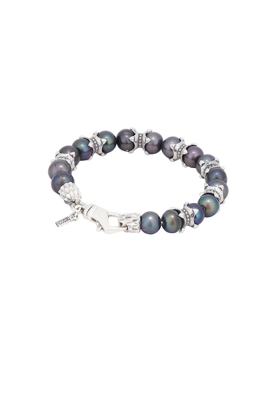 EMANUELE BICOCCHI Black Pearl Bracelet With Claws In Black & Silver Product Image