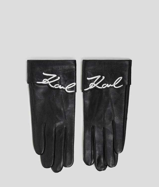 K/SIGNATURE LEATHER GLOVES Product Image