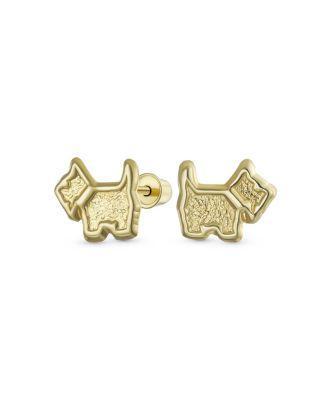 Bling Jewelry Tiny Mini Bff Animal Lover Pet Dog Breed Maltese Yorkie Schnauzer Terrier Stud Earrings Cartilage Ear Lobe For Women 10k Yellow Scr Product Image