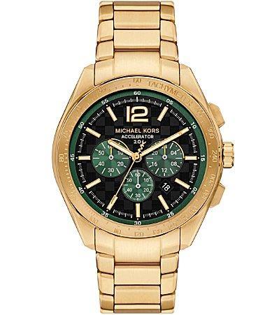 Michael Kors Mens Accelerator 2.0 Chronograph Gold Tone Stainless Steel Bracelet Watch Product Image