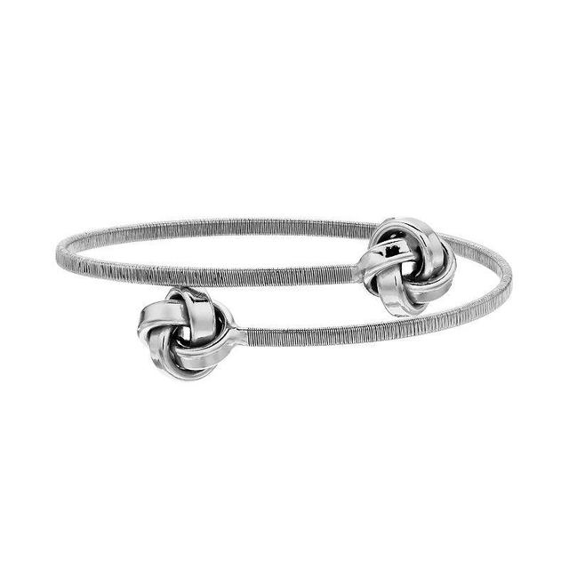 Sterling Silver Love Knot Bangle Bracelet, Womens Product Image