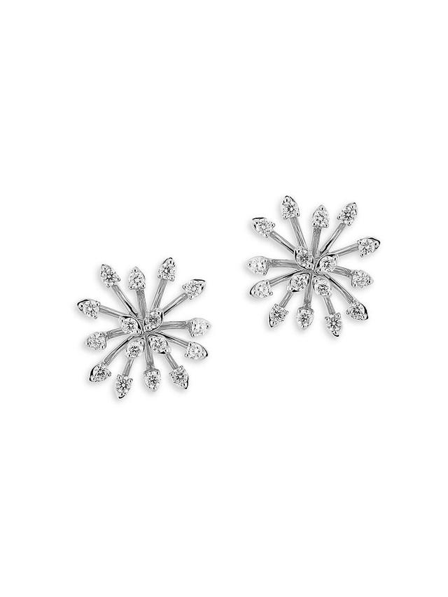 Womens Luminus 18K White Gold & Diamond Burst Earrings Product Image