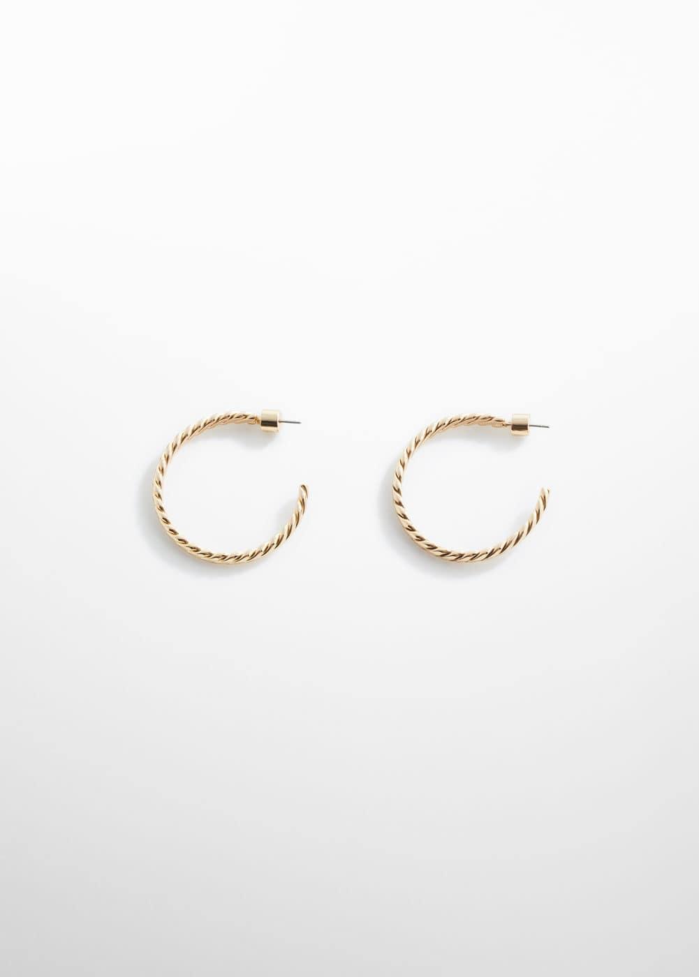 MANGO - Intertwined hoop earrings - One size - Women Product Image