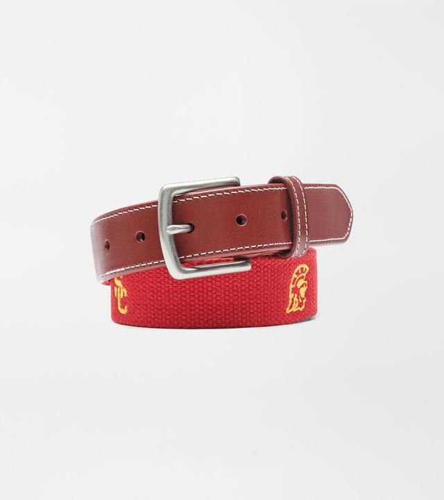 Peter Millar Mens Southern California Belt | Color: Crimson | Size: 40 Product Image