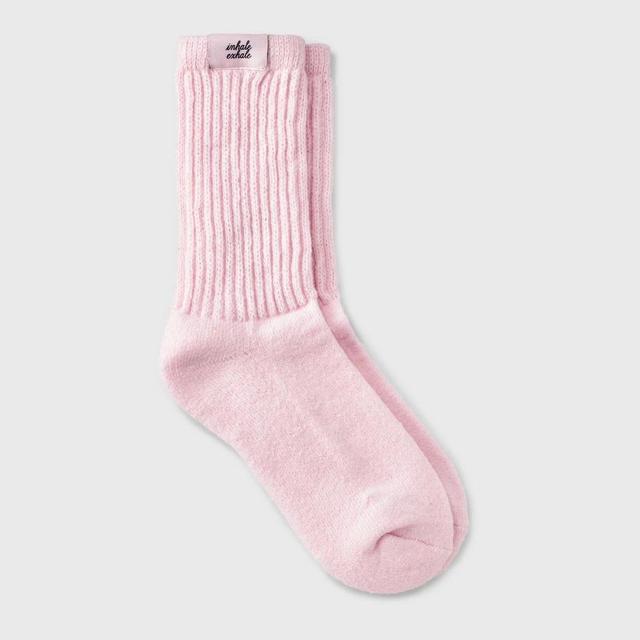 Womens Inhale Exhale Ribbed Ultra Soft Cushioned Crew Socks - Auden 4-10 Product Image