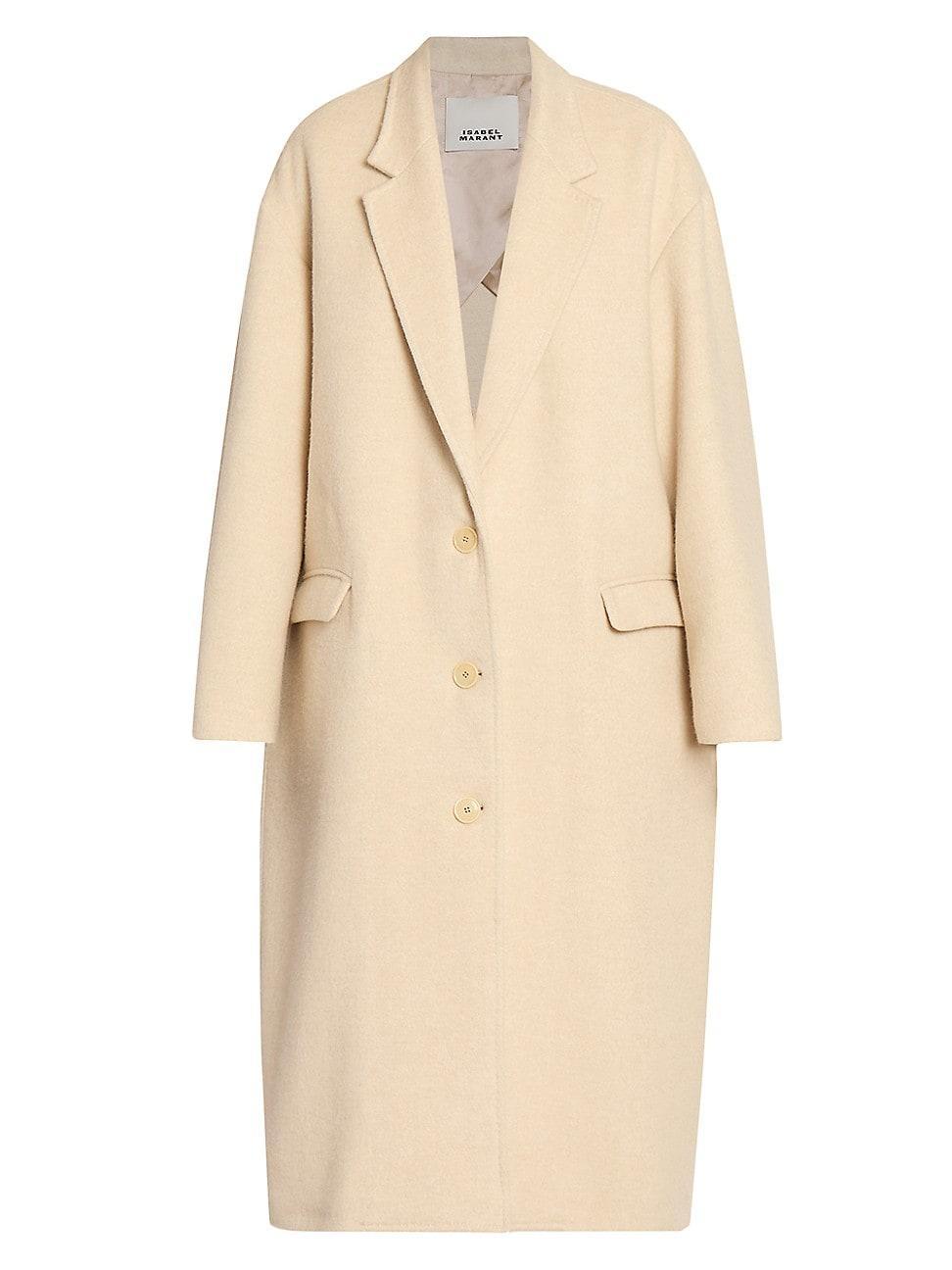 Womens Efezia Single-Breasted Wool-Blend Coat Product Image