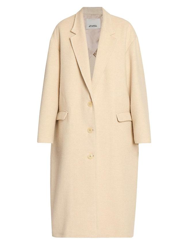 Womens Efezia Single-Breasted Wool-Blend Coat Product Image