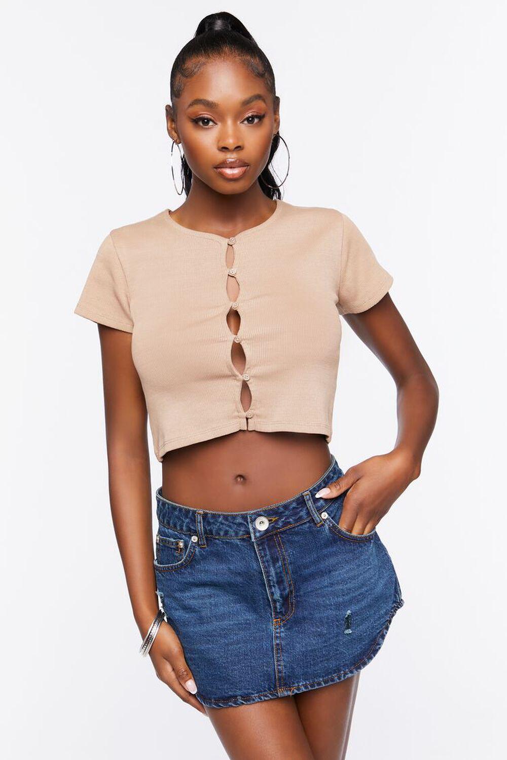 Seamless Cutout Cropped Tee | Forever 21 Product Image