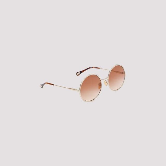 CHLOÉ Gold And Gradient Brick Sunglasses In Silver Product Image