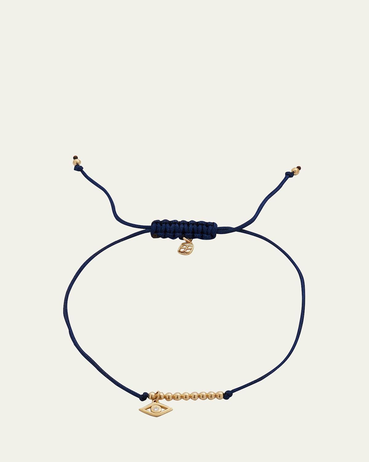 Diamond Evil Eye Pull-Cord Bracelet Product Image