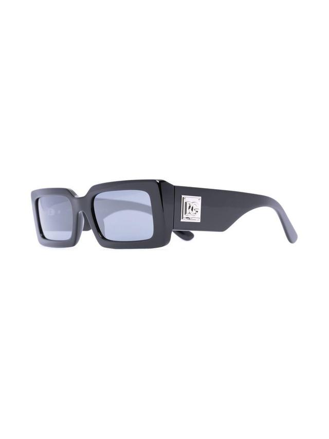 Zebra Chain Rectangle-frame Sunglasses In Schwarz Product Image