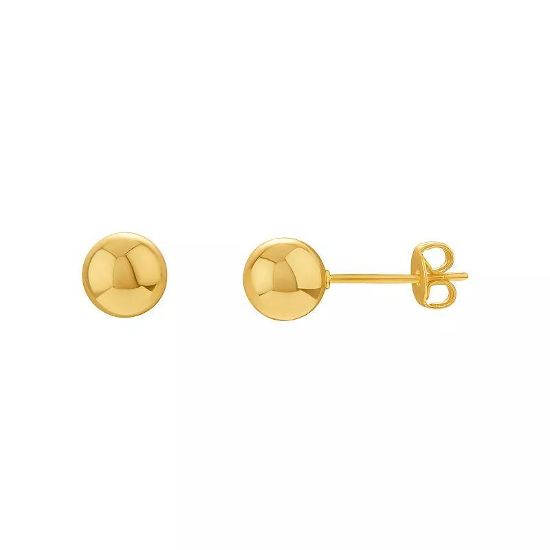 14k Gold-Plated Ball Stud Earrings, Womens Product Image