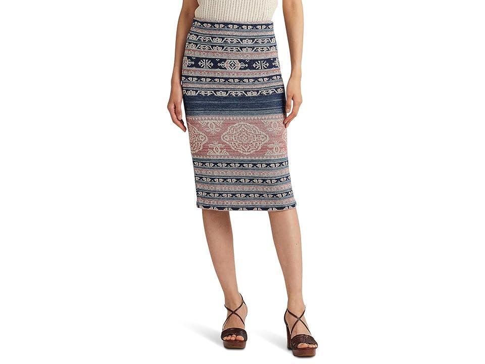 Lauren Ralph Lauren Rishona Textile Print Knee Length Pencil Skirt Product Image