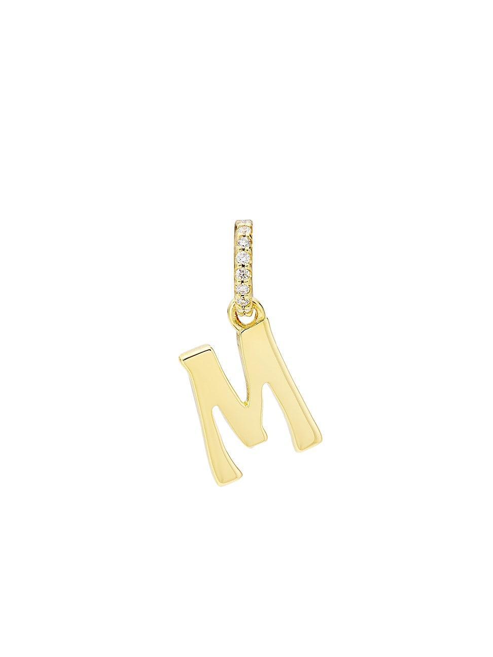 Womens Alphabet 14K Yellow Gold & 0.045 TCW Diamond Letter Charm Product Image