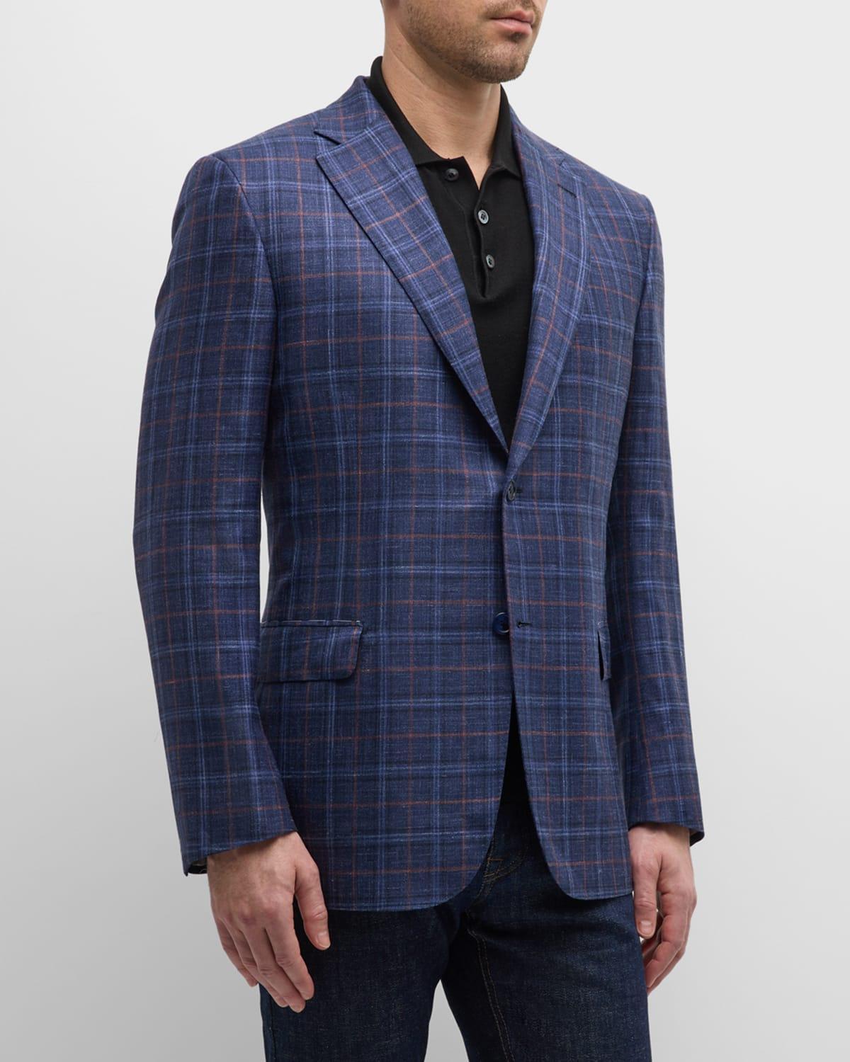 Mens Cashmere-Blend Plaid Sport Coat Product Image