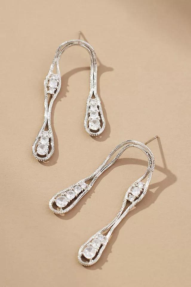 Wavy Crystal Drop Earrings product image