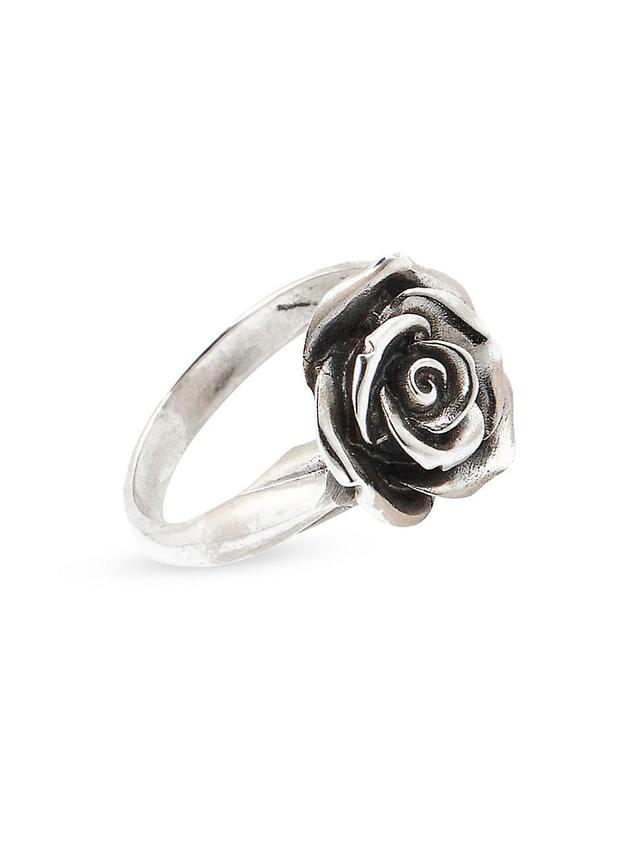 Mens Rose Sterling Silver Ring Product Image