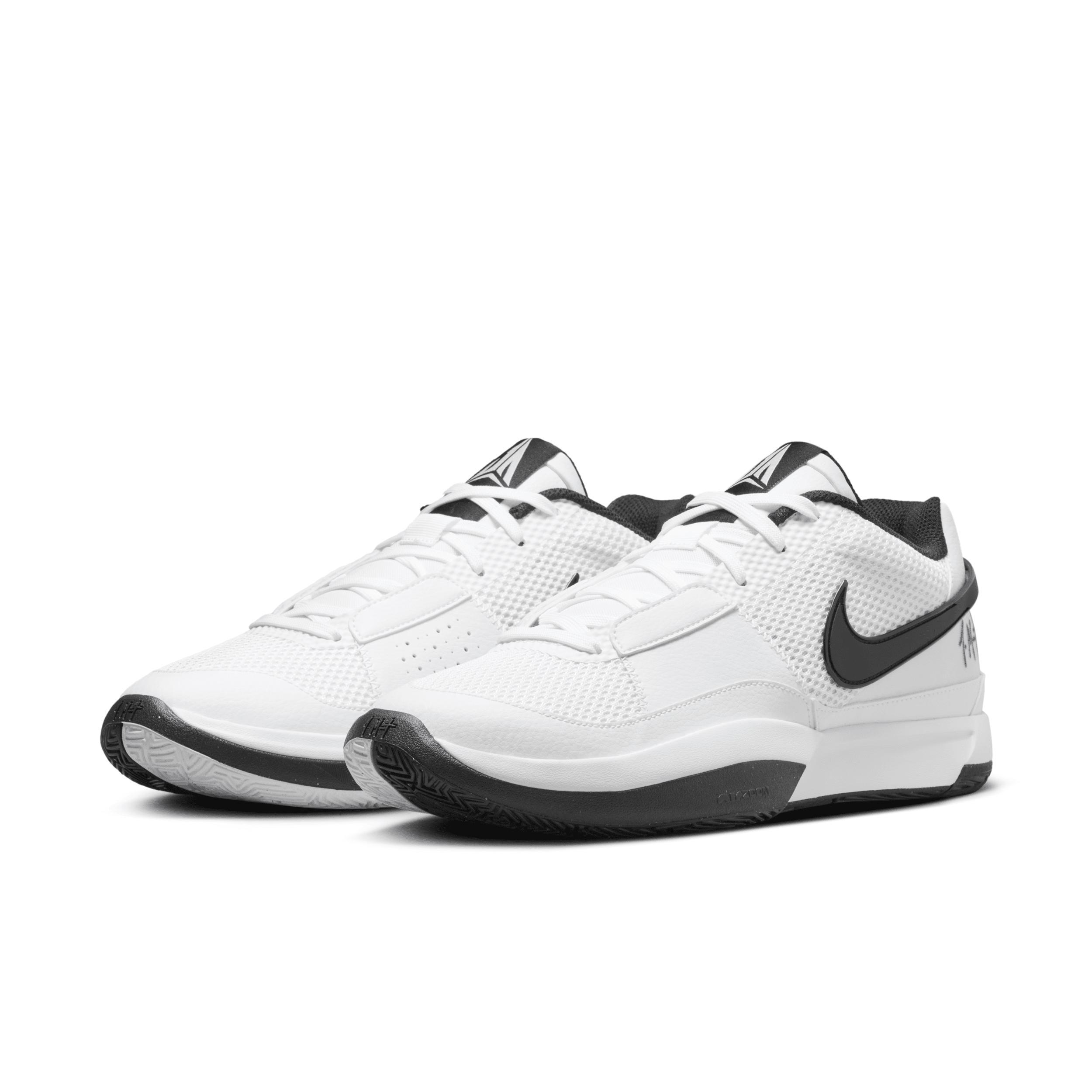 Nike Mens Ja Morant Nike JA 1 TB - Mens Basketball Shoes White/Black/White Product Image