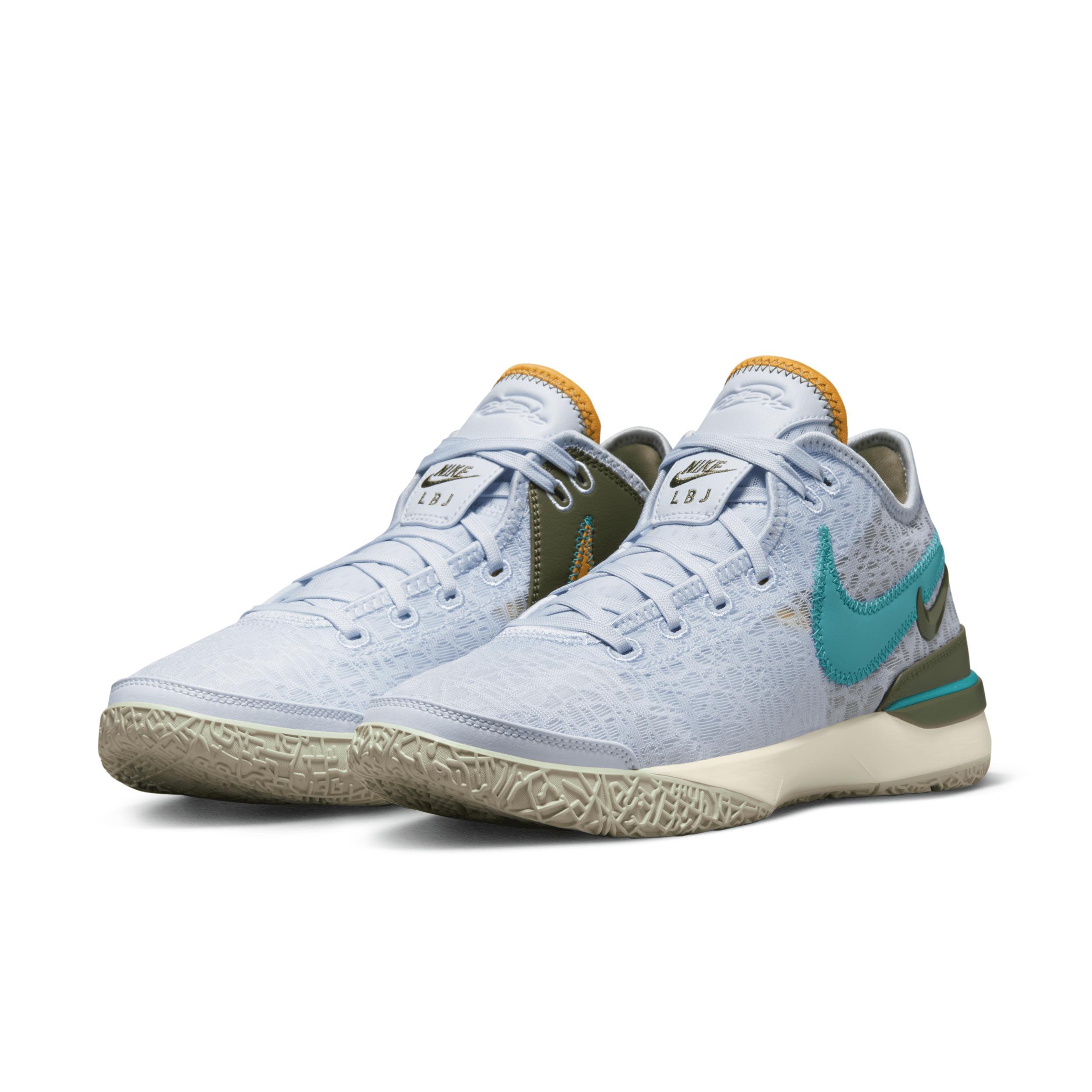 Nike Mens LeBron James Lebron Nexxt Generation - Basketball Shoes Blue Tint/Guava Ice/Medium Olive Product Image