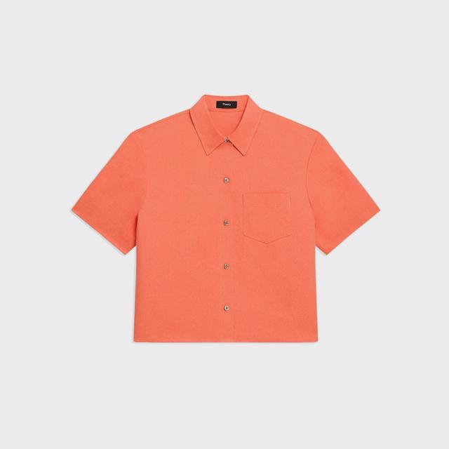 Galena Linen Short-Sleeve Shirt | Theory Product Image