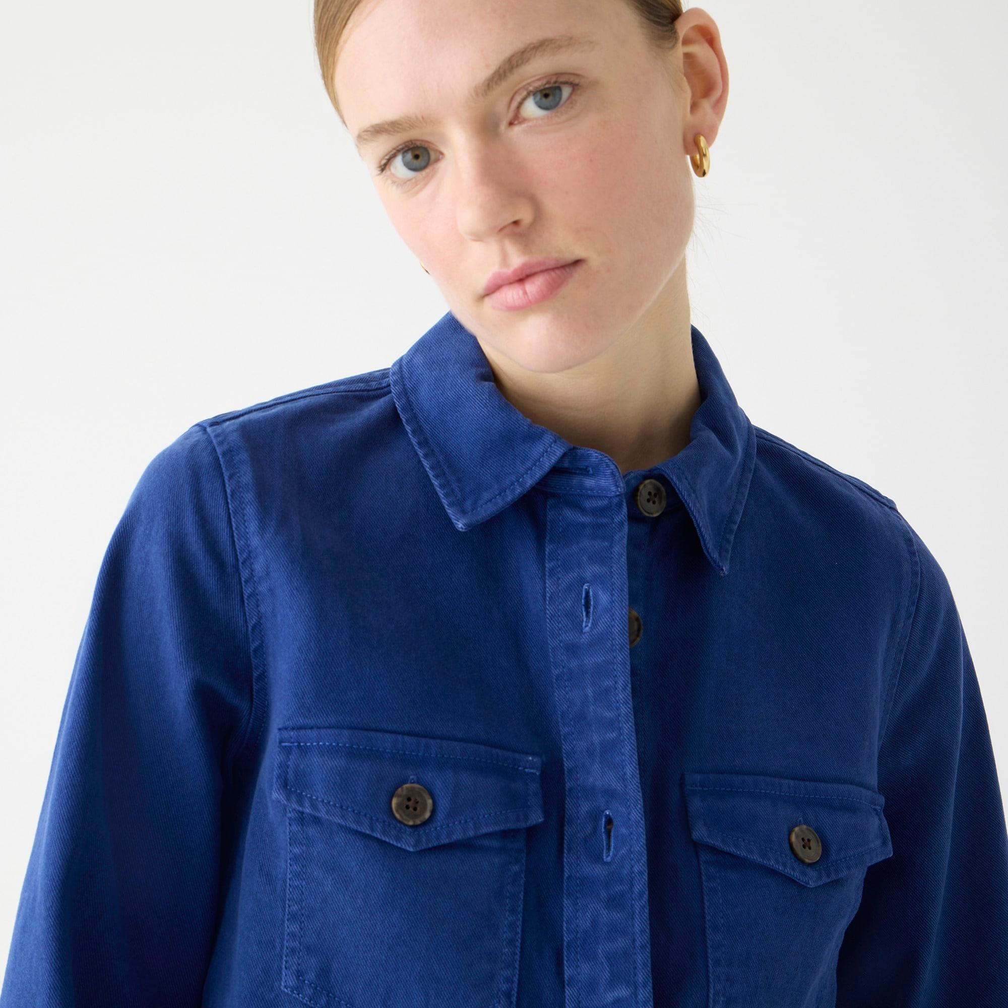 Cargo cropped shirt-jacket in chino Product Image