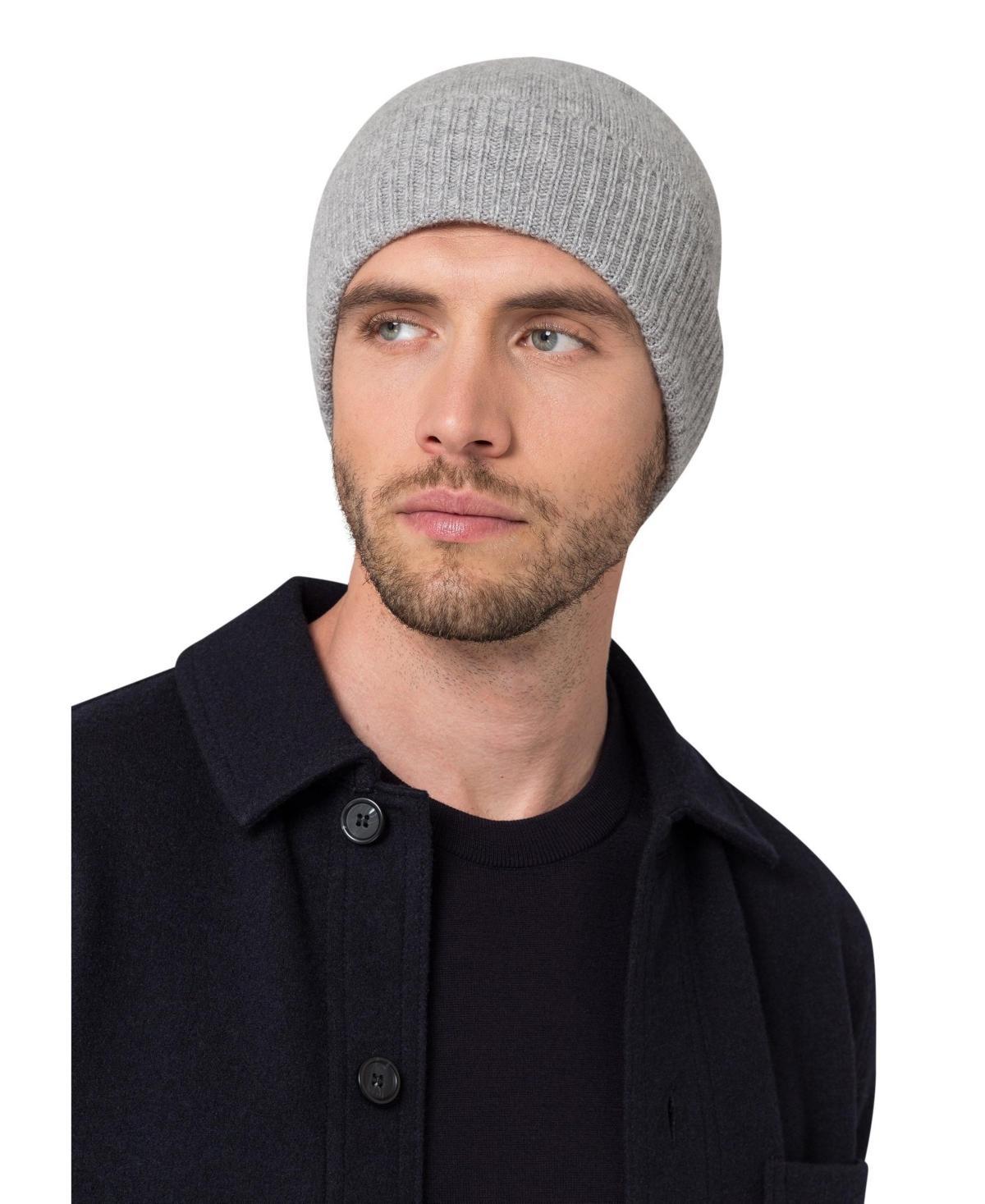 Style Republic Mens 100% Pure Cashmere Ribbed Edge Beanie Product Image