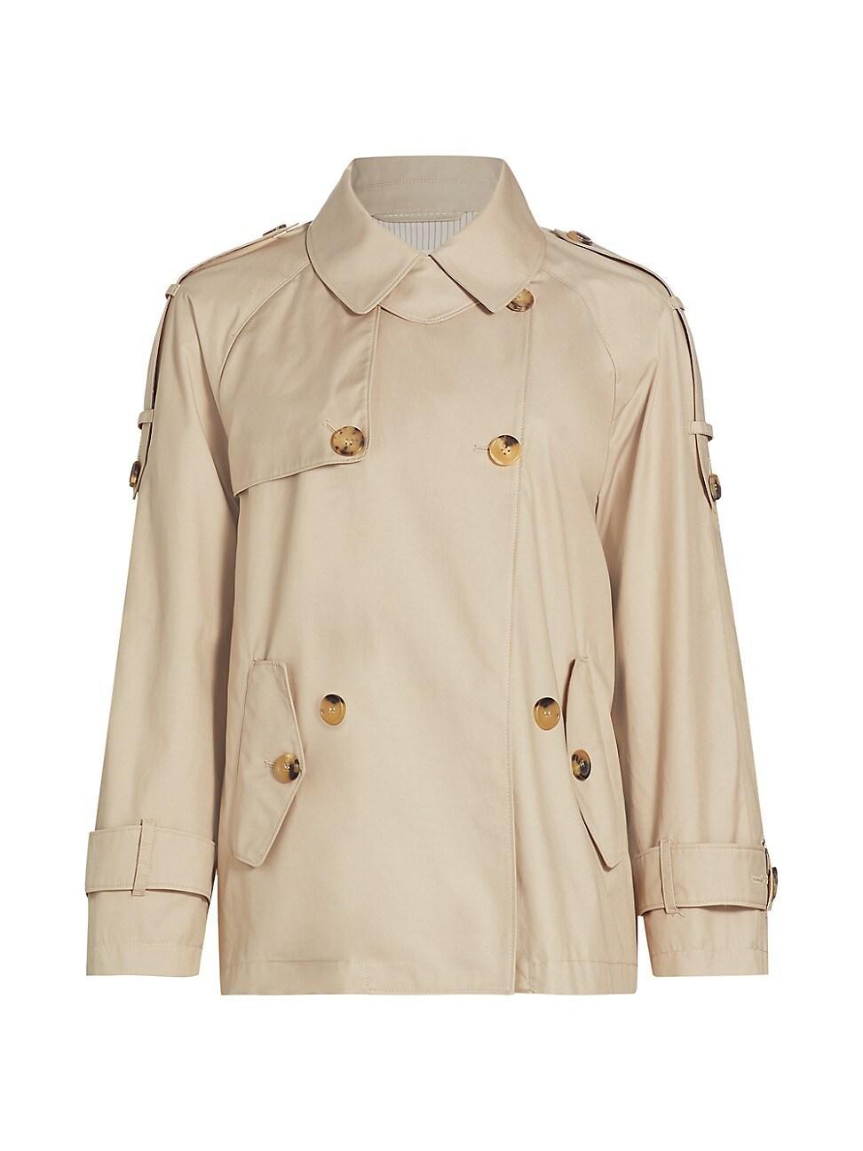 Max Mara Double Breasted Water Resistant Short Swing Trench Coat Product Image